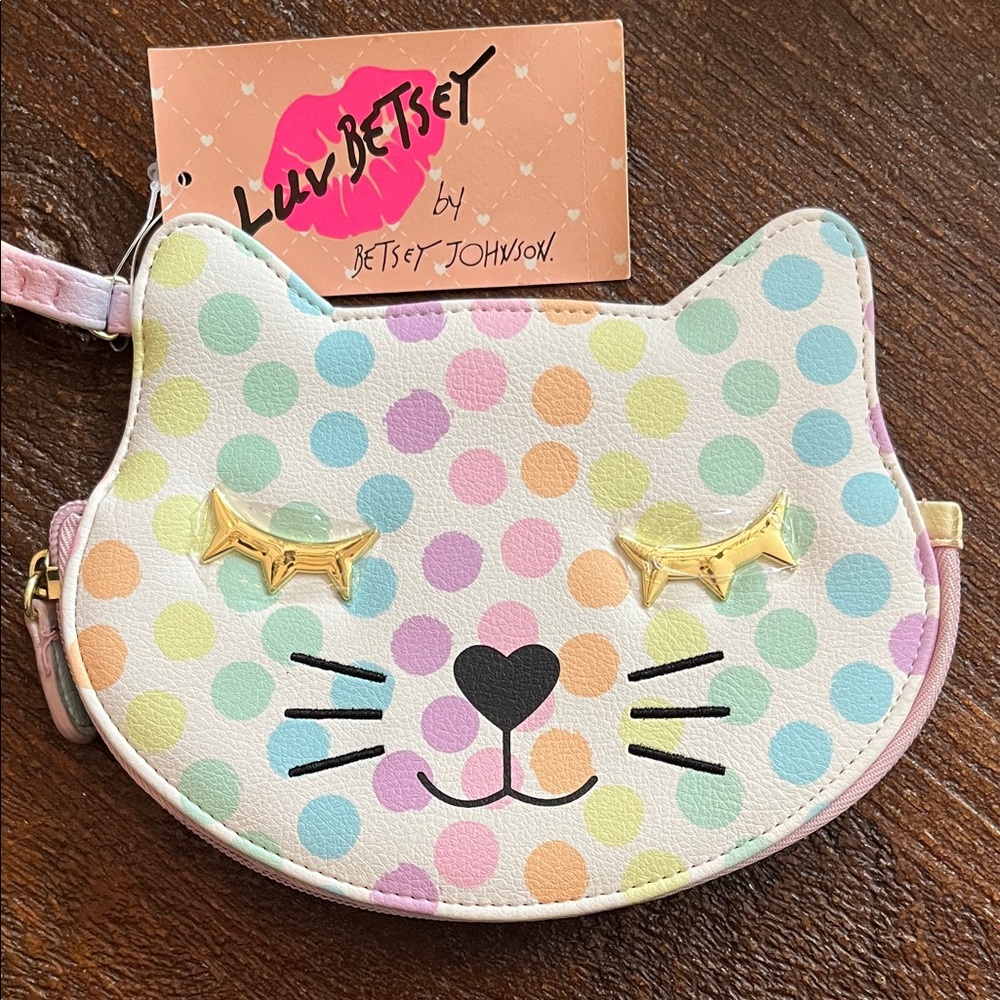 Betsey Johnson Pastel Polka Dot Cat Bag